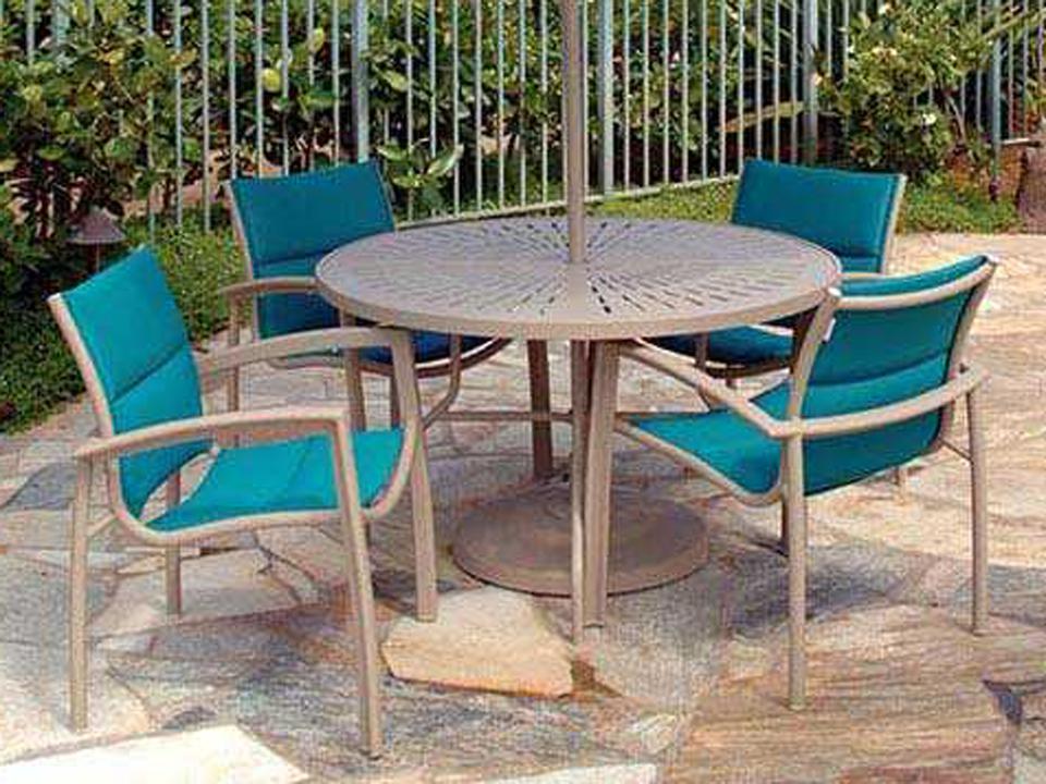 South Beach Padded Sling Aluminum Outdoor Patio Dining Set
