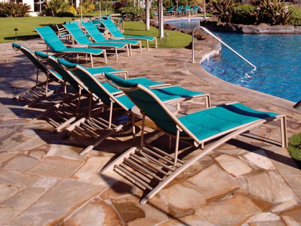 South Beach Padded Sling Aluminum Outdoor Lounge Set