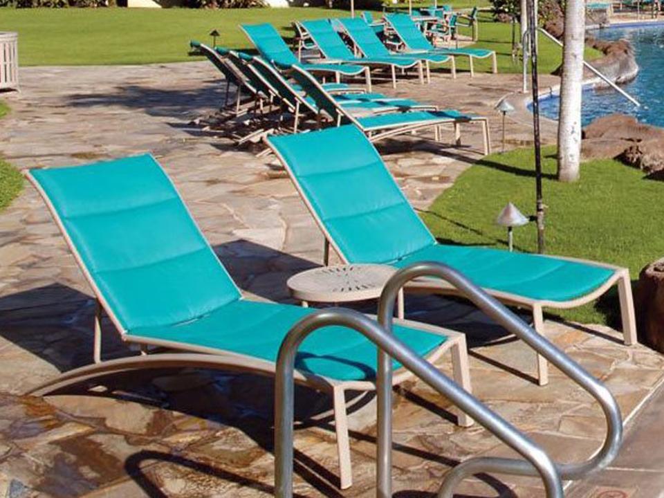 South Beach Padded Sling Aluminum Outdoor Patio Lounge Set