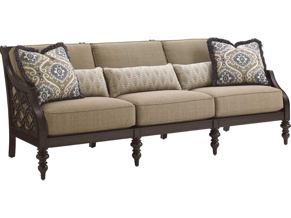 Black Sands Cast Aluminum 3-Seater Cushion Sofa