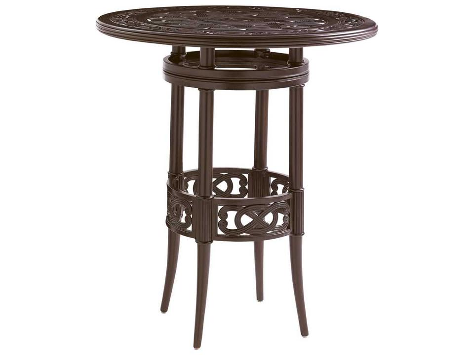 Black Sands Cast Aluminum Round Bistro Bar Table
