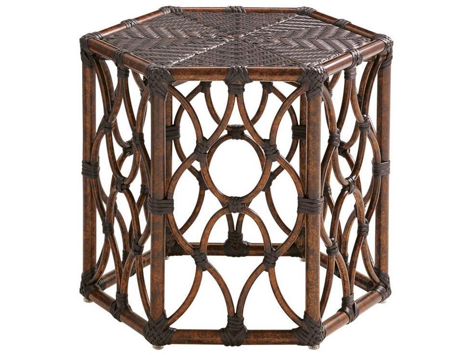 Black Sands Wicker Bunching Cocktail Table in Tortoise Shell