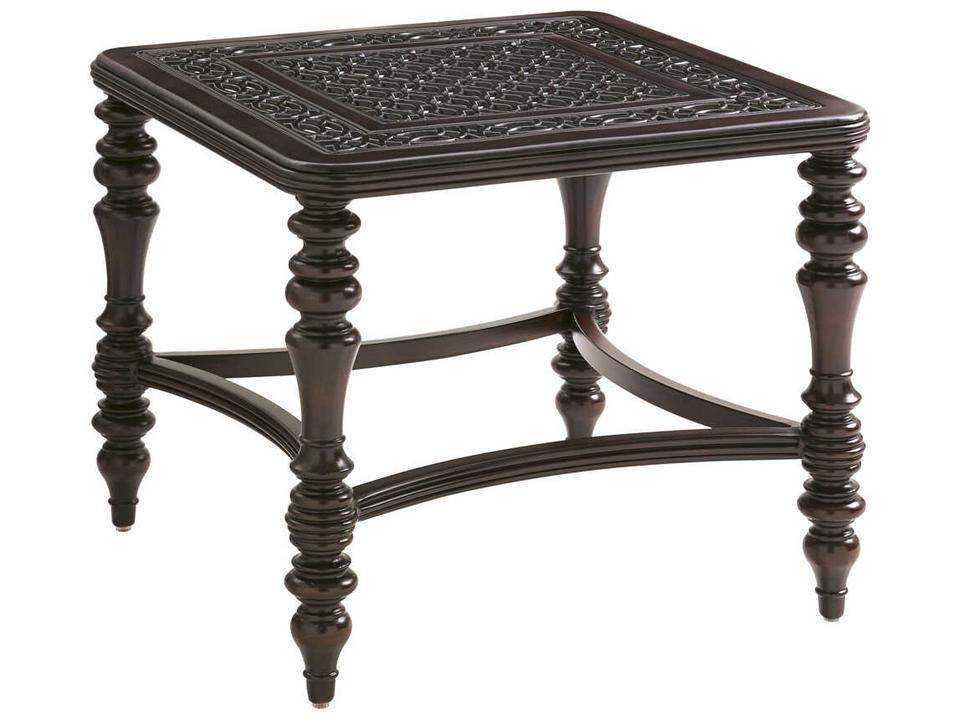 Black Sands Cast Aluminum Square End Table in Umber