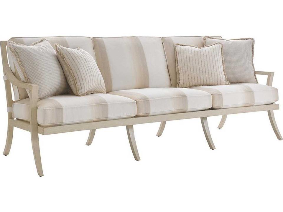Misty Garden Cast Aluminum Sofa in Ivory
