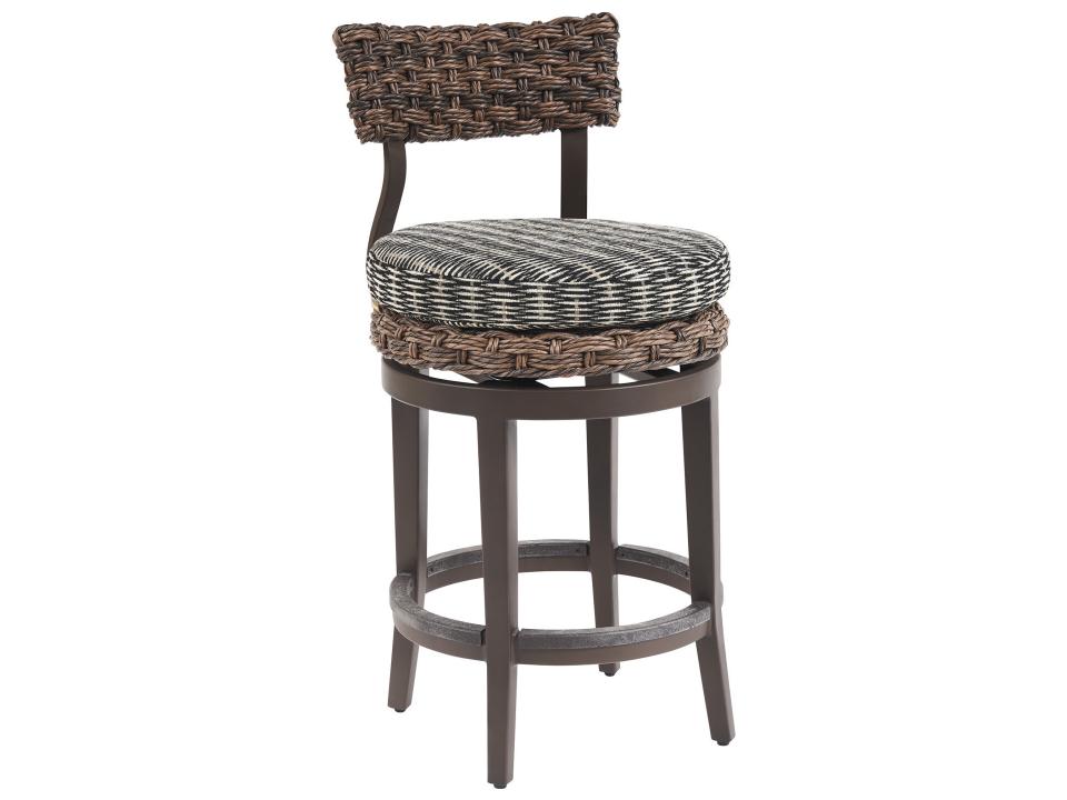 Kilimanjaro Swivel Counter Stool in Rich Tobacco Wicker