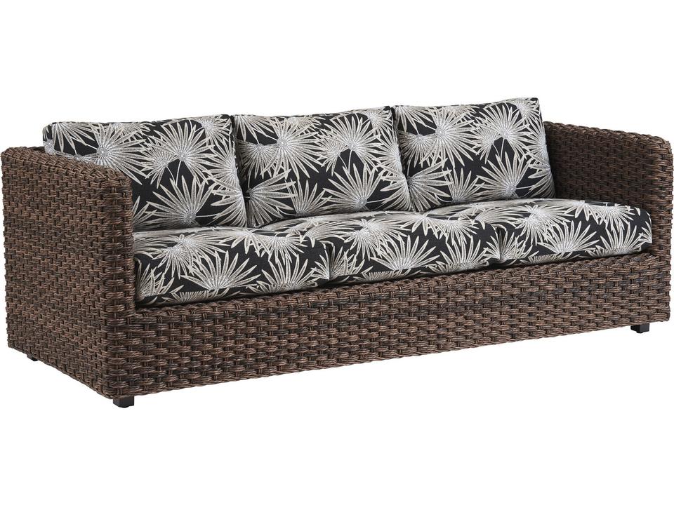 Kilimanjaro Wicker Rico Sofa in Tobacco with Teak Accents