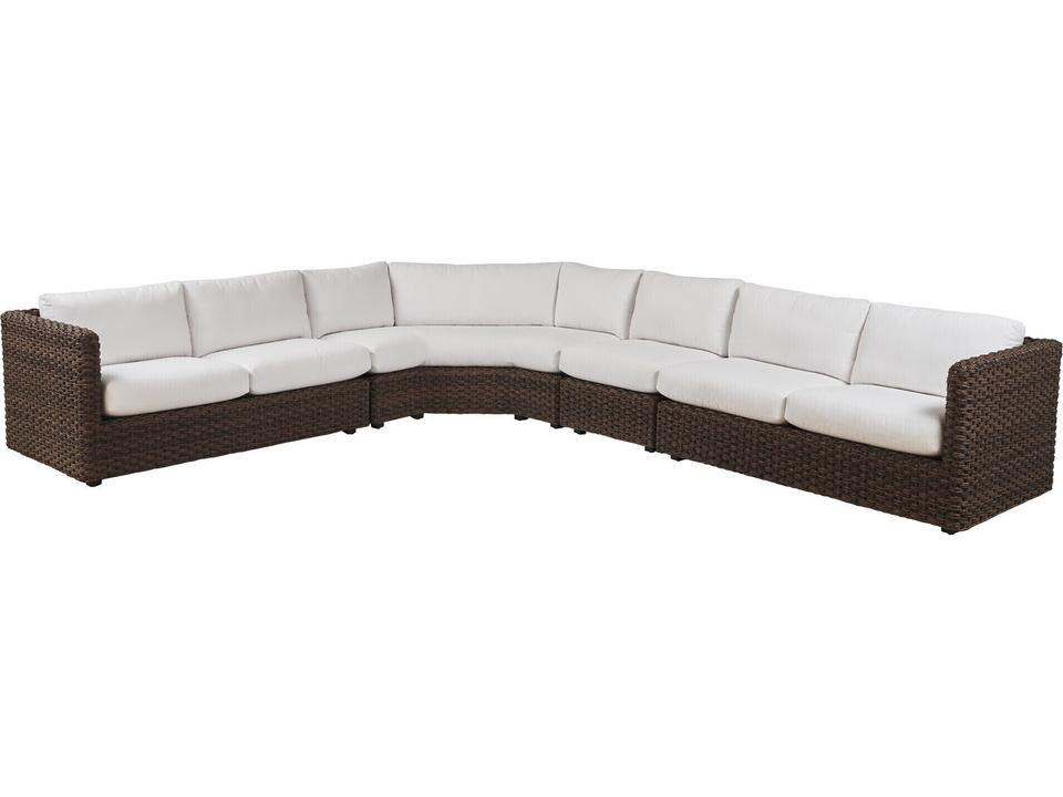 Kilimanjaro 4-Piece Modular All-Weather Wicker Sectional in Tobacco