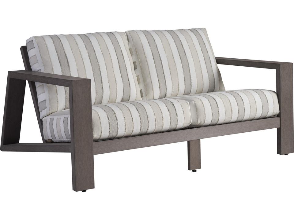 Mozambique Synthetic Teak Taupe Gray Loveseat