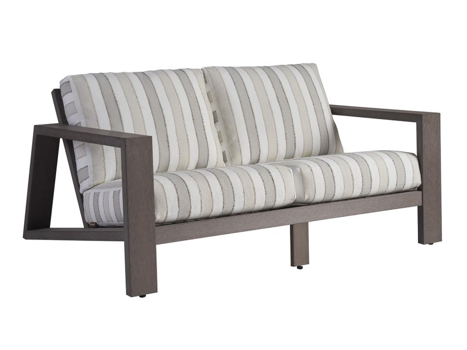 Mozambique Loveseat in Taupe Gray Synthetic Teak