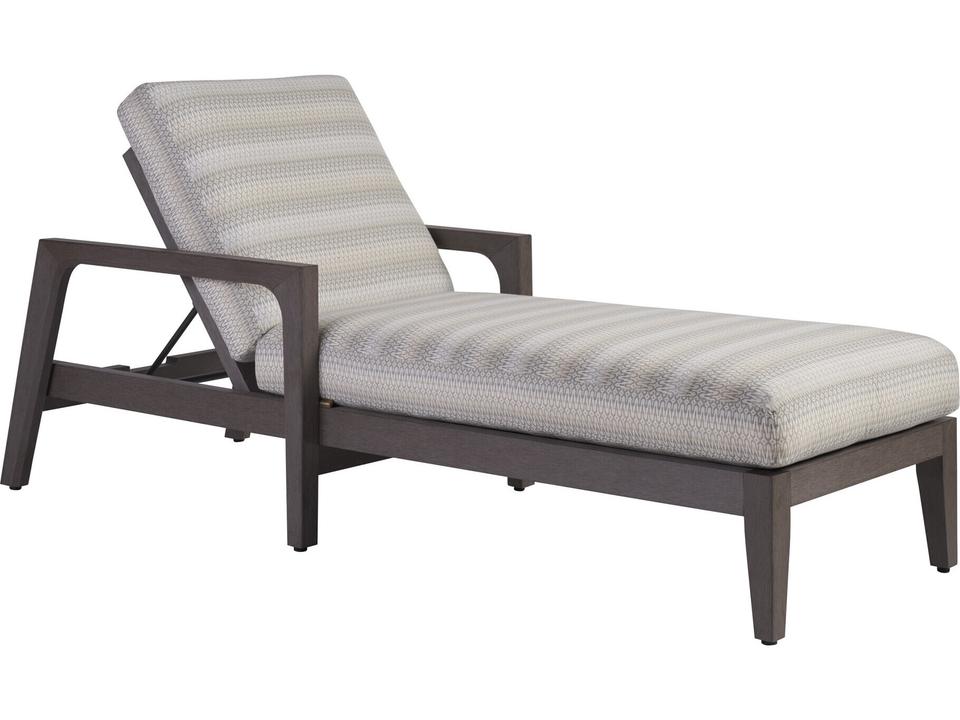 Mozambique Synthetic Teak Chaise Lounge in Taupe Gray