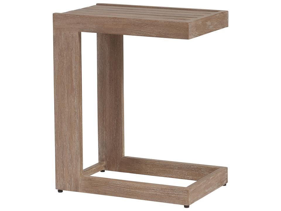 Stillwater Cove Teak Rectangular Drink Table in Light Taupe