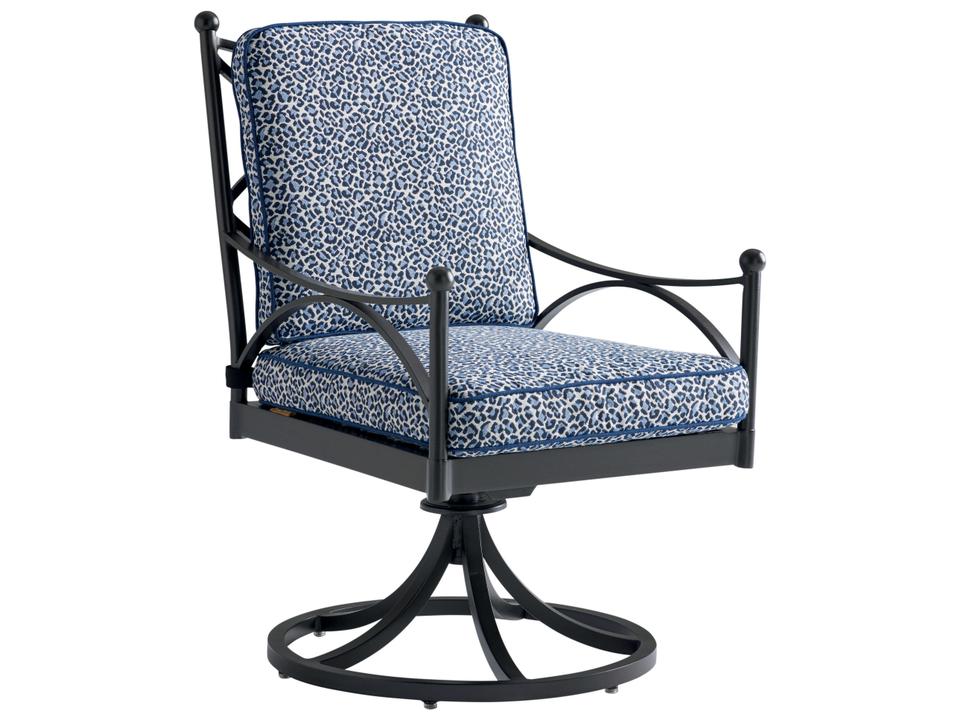 Pavlova Swivel Rocker Dining Arm Chair in Graphite