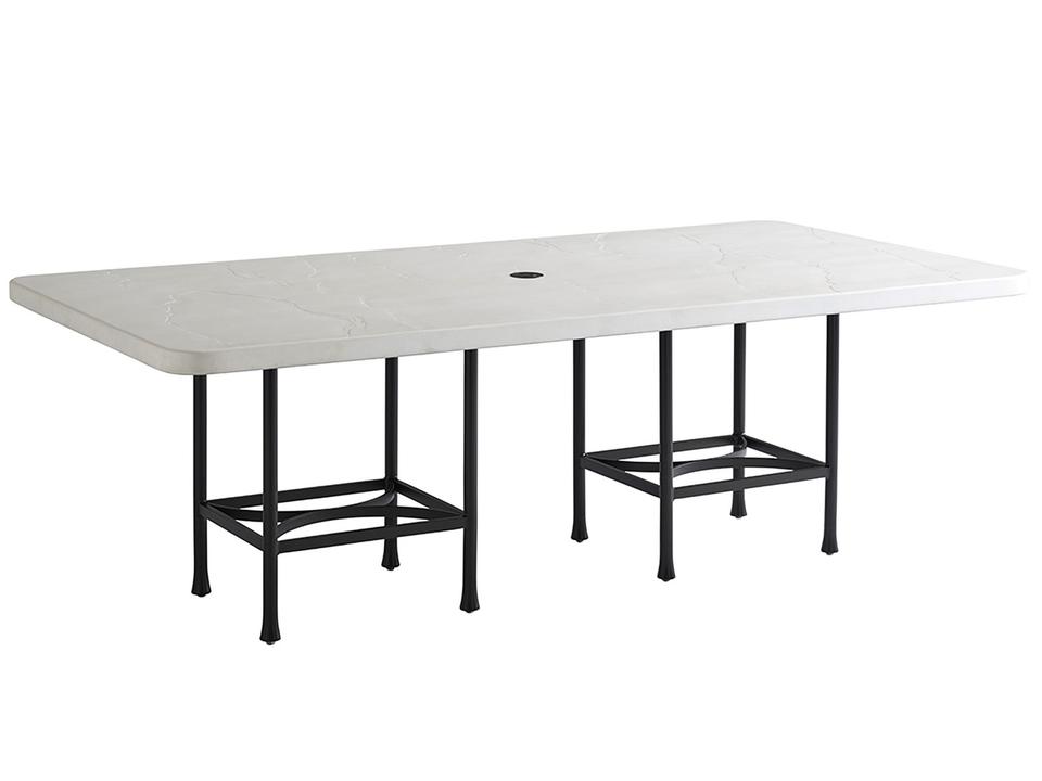 Pavlova Limestone Rectangular Dining Table with Umbrella Hole