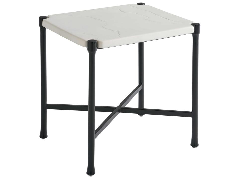 Pavlova Rectangular End Table with Faux Stone Top