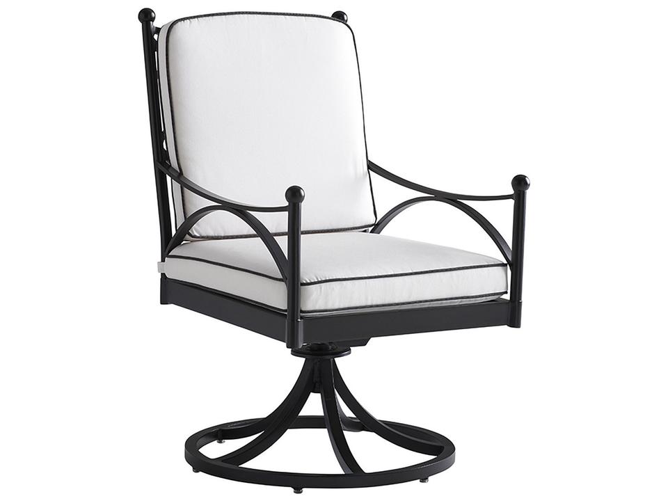 Pavlova Aluminum Swivel Rocker Dining Chair in Graphite