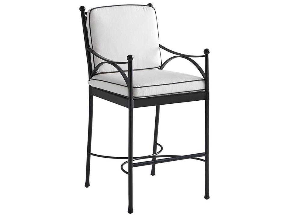 Pavlova Aluminum Bar Stool with Sunbrella in Graphite