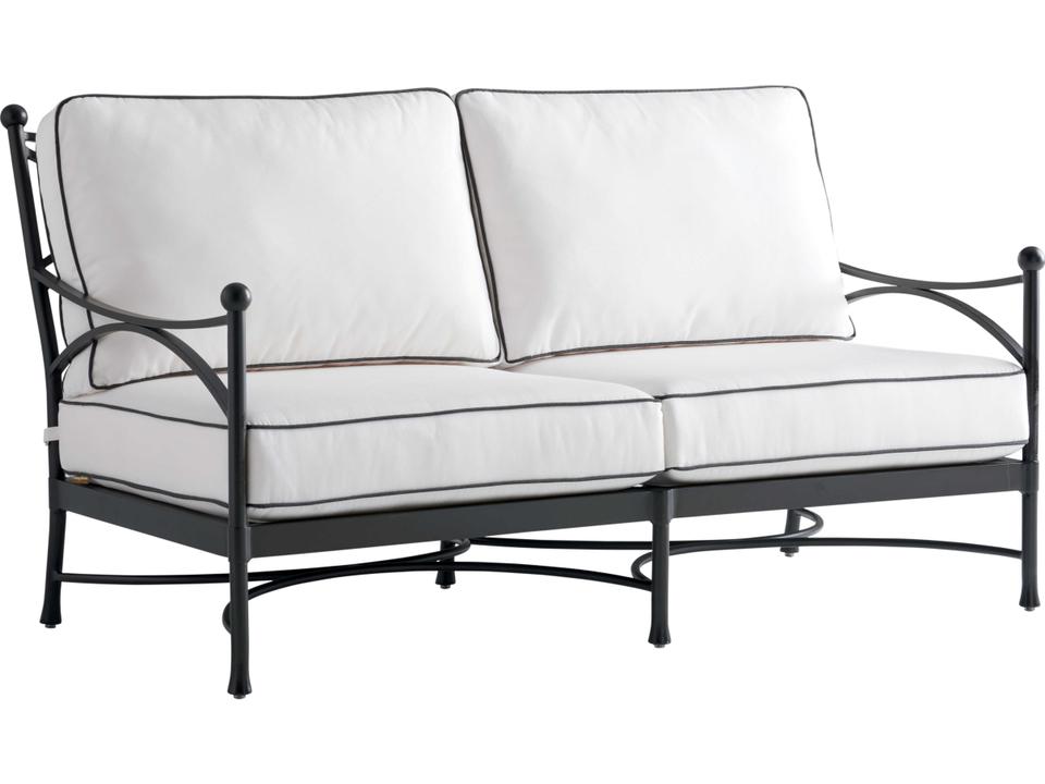 Pavlova 64-Inch Aluminum Loveseat with Cushion Set in Graphite