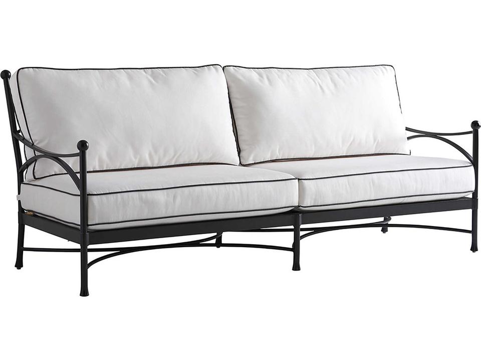 Pavlova Aluminum Sofa with Sunbrella Cushions in Graphite