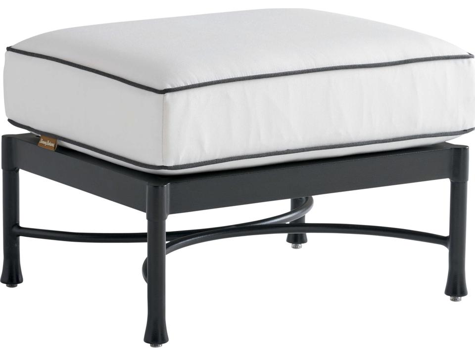 Pavlova Aluminum Ottoman with Cushion Set in Graphite