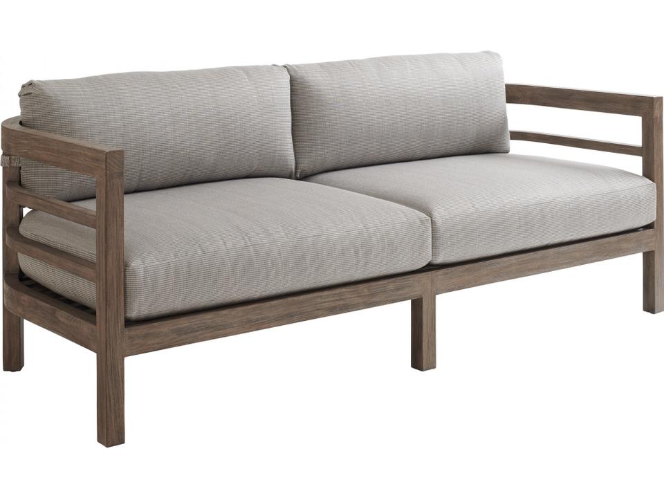 La Jolla Teak Sofa in Weathered Gray
