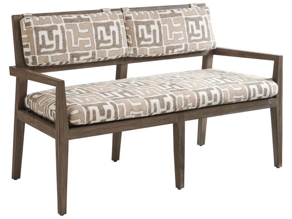 La Jolla Teak Bench with Upholstered Seating