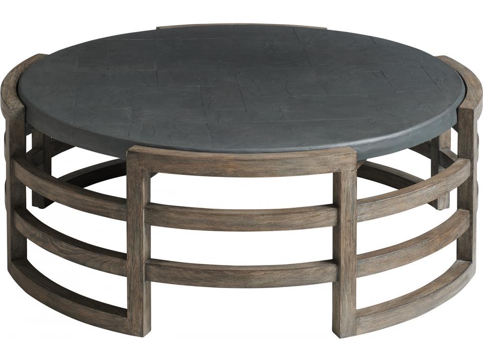 La Jolla Round Cocktail Table with Faux Slate Top