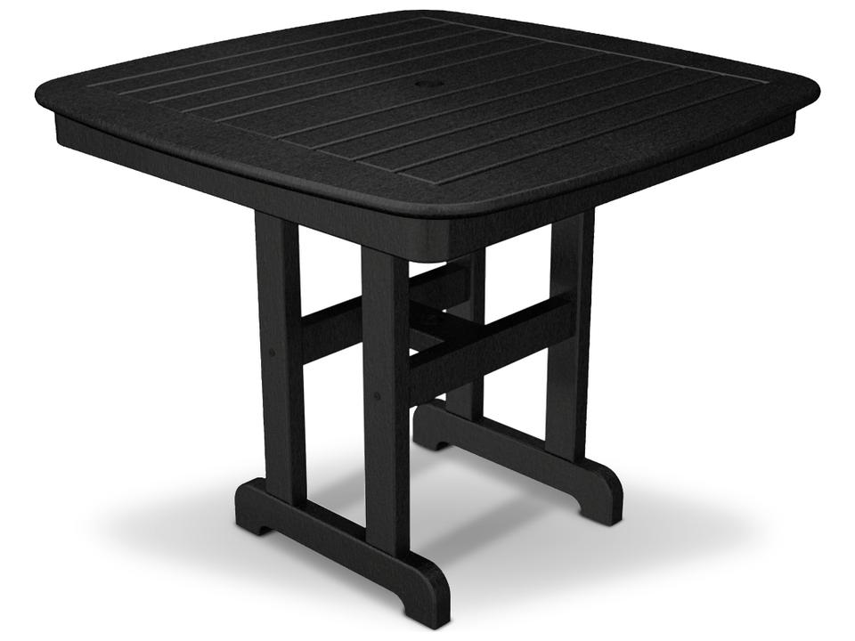 Yacht Club 37 Inch Square Dining Table with Umbrella Hole
