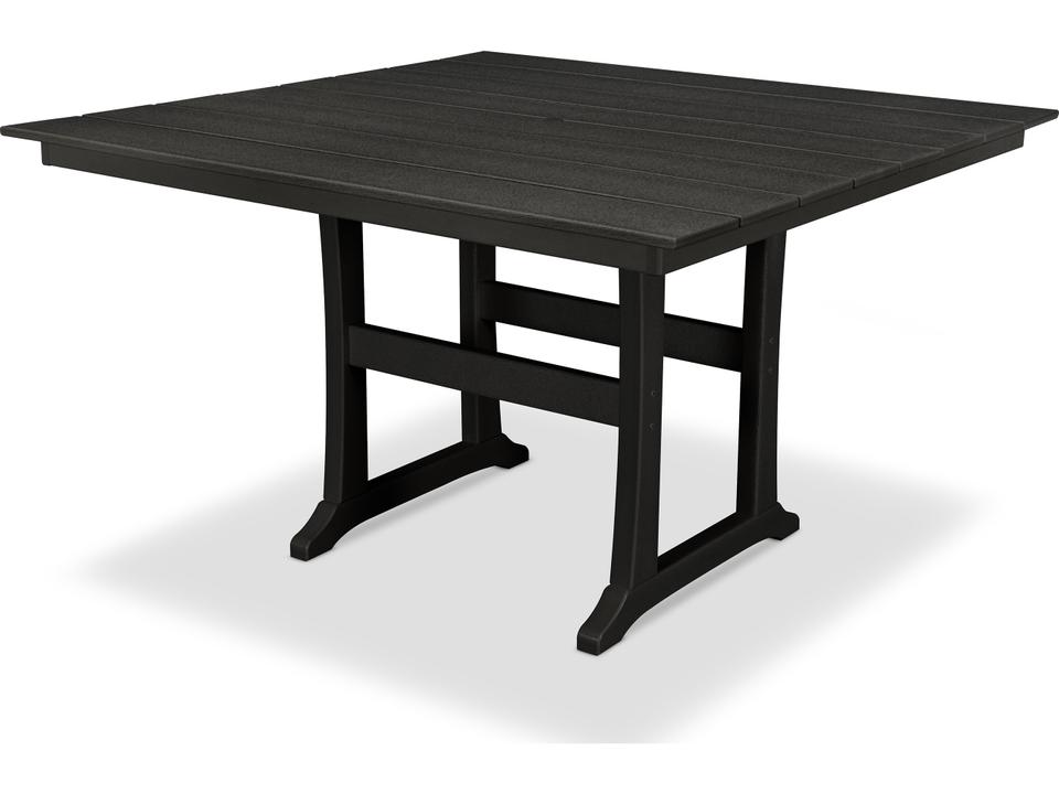 ® Outdoor Furniture™ Farmhouse Trestle Square Counter Table with Umbrella Hole