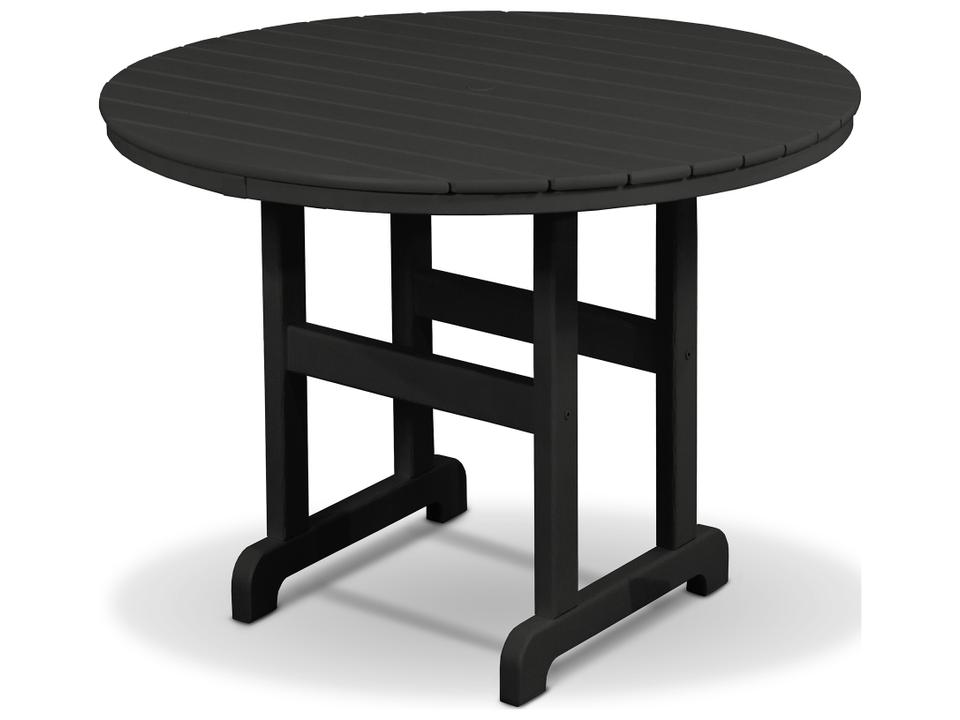 ® Outdoor Furniture™ Monterey Bay Recycled Plastic Round Dining Table with Umbrella Hole