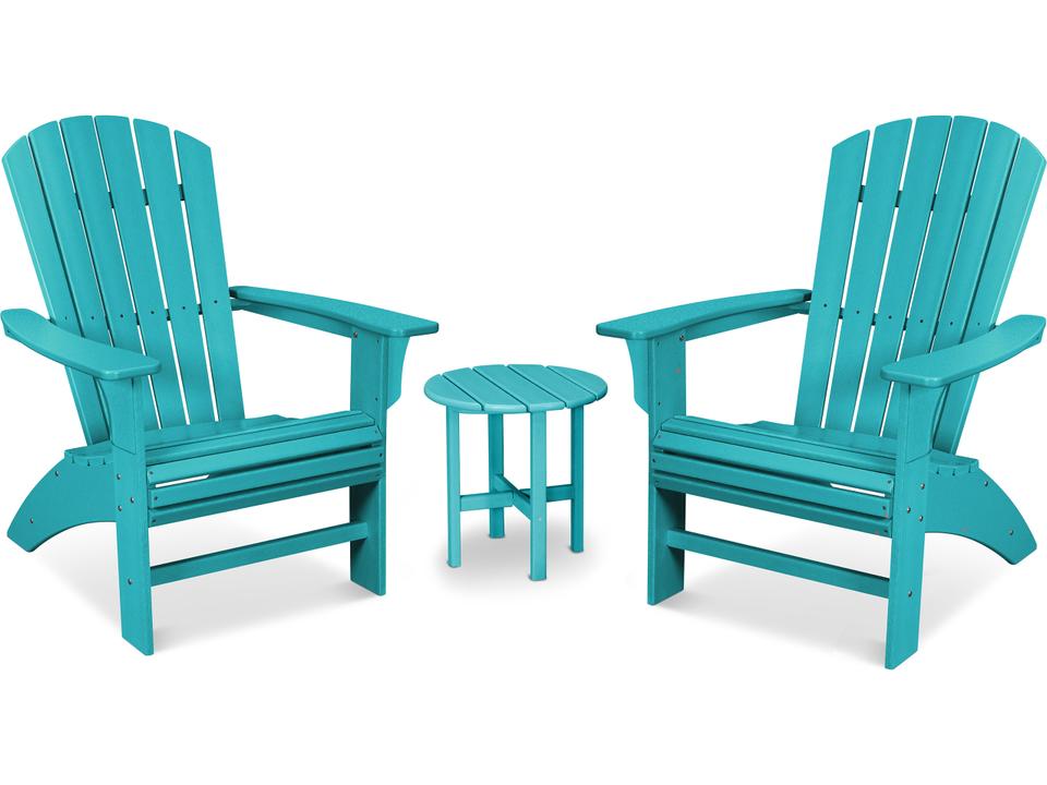 Yacht Club 3 Piece Curveback Adirondack Lounge Set