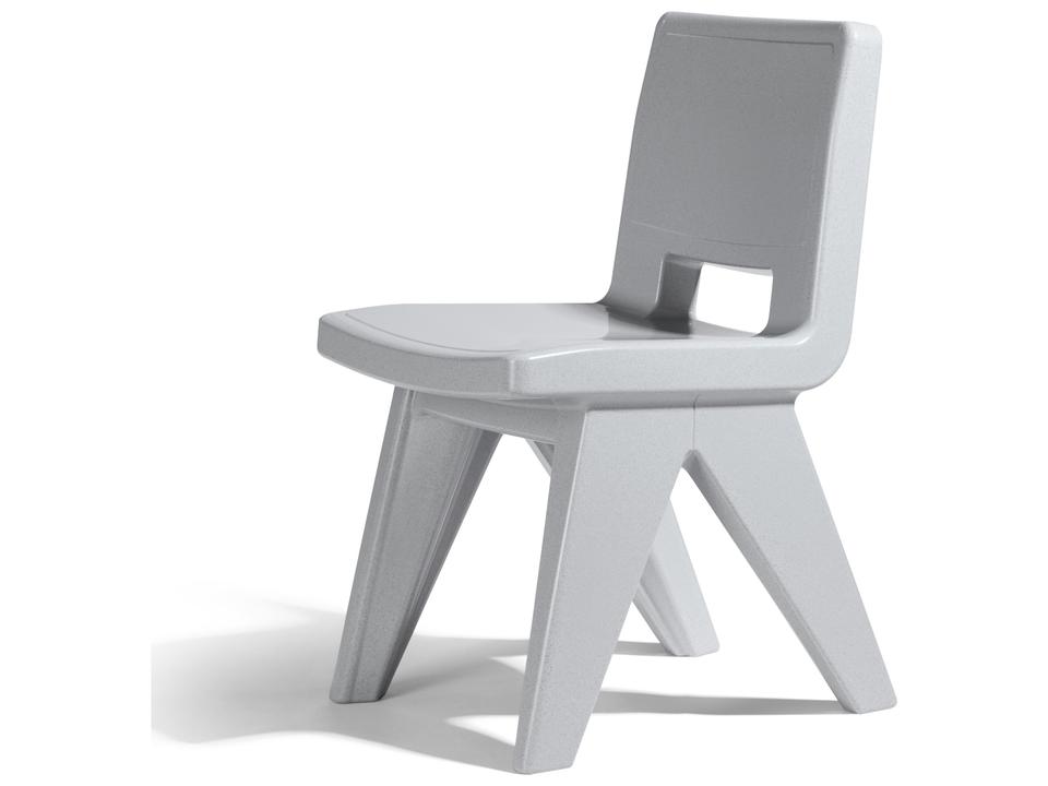 Fresco Marine Grade Polyethylene Outdoor Lounge Chair in Concrete Gray