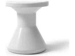 High Cloud White Resin Round End Table