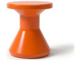 Vintage Orange Resin Round End Table