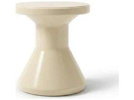Ivory Resin Round End Table
