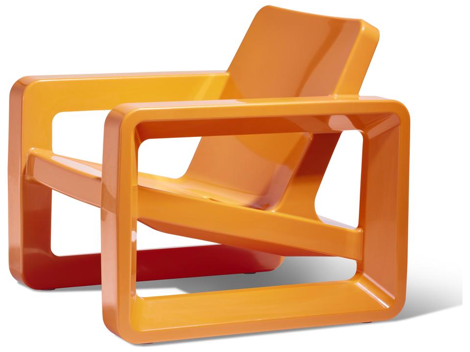 Deck Marine-Grade Polyethylene Lounge Chair in Vintage Orange