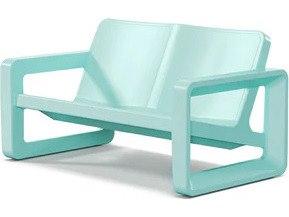 Deck Seafoam Green Resin Loveseat