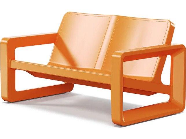 Deck Vintage Orange Resin Loveseat