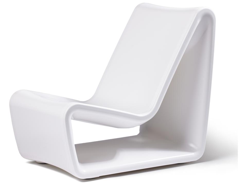 Loop Marine-Grade Polyethylene Outdoor Lounge Chair Highcloud White