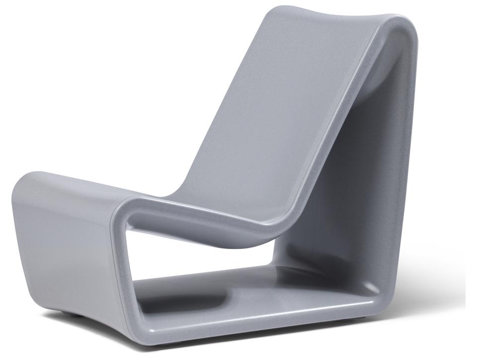 Loop Marine-Grade Polyethylene Outdoor Lounge Chair in Concrete Gray