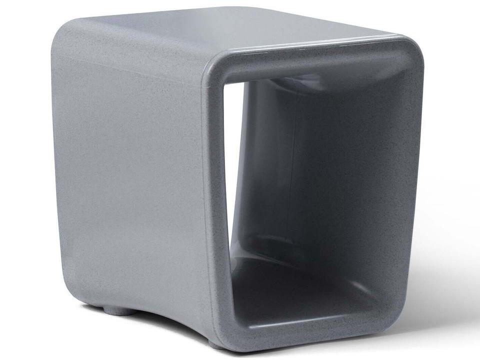 Loop Marine Grade Polyethylene Square End Table in Concrete Gray