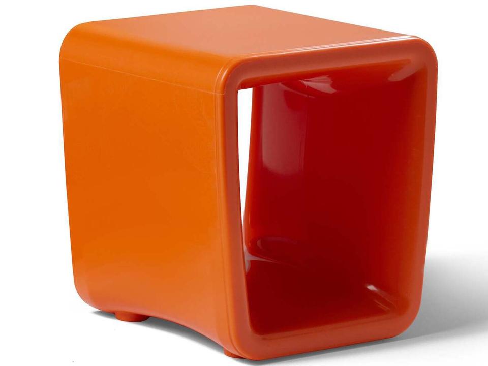 Loop Square End Table in Vintage Orange Marine Grade Polyethylene