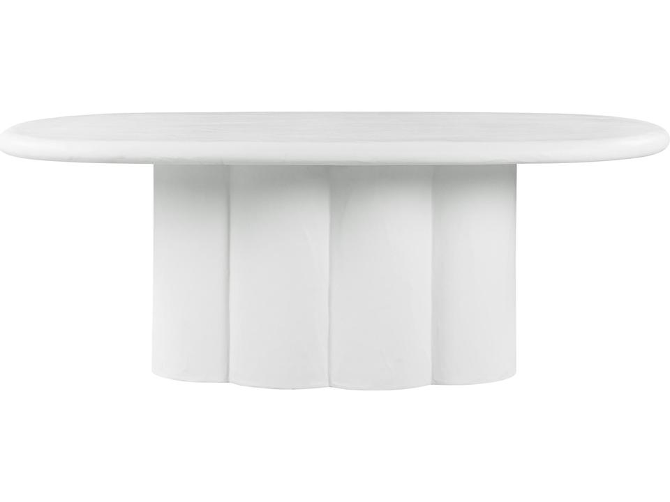 Elika 80" Faux Plaster Indoor / Outdoor Oval Dining Table