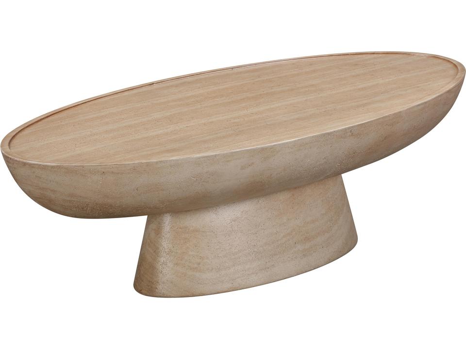Eclipse 47" Textured Faux Travertine Indoor/Outdoor Coffee Table
