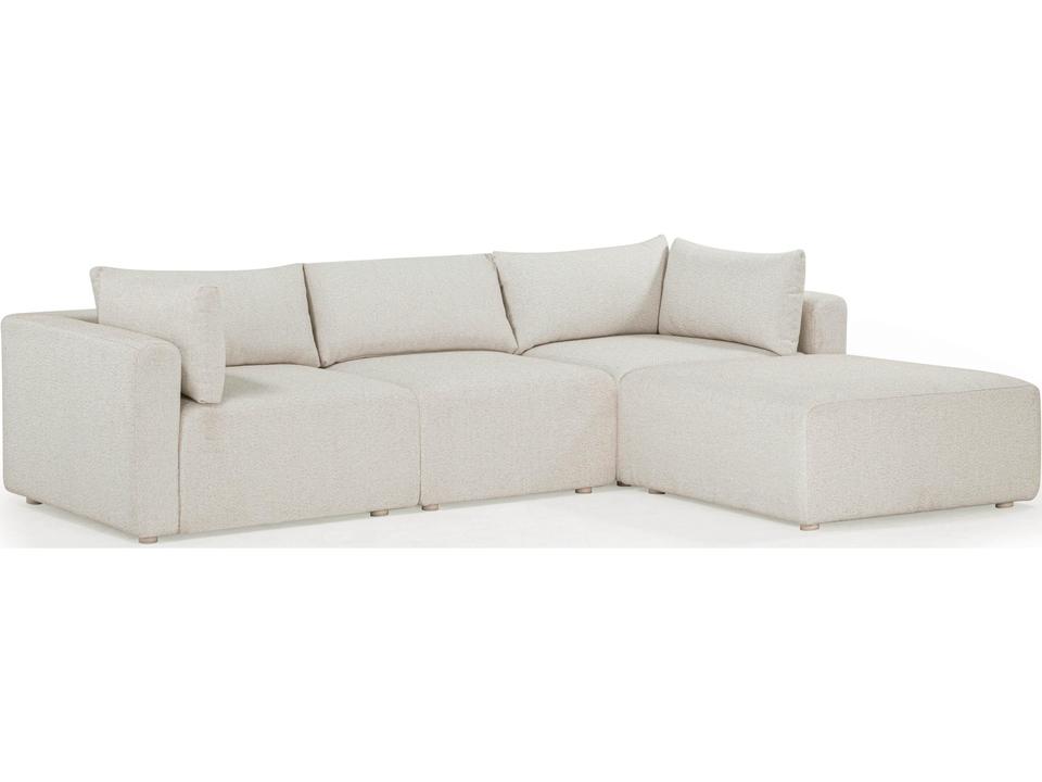 Hangover 4-Piece Cream Performance Fabric Modular Sectional