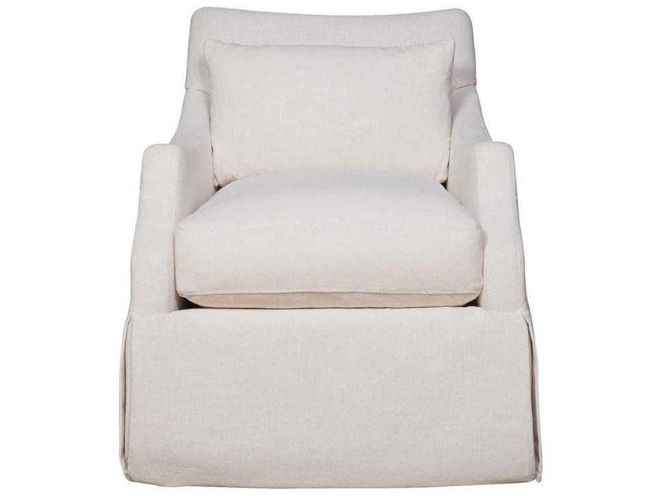 Margaux Swivel Glider Accent Chair in Kasler Cream Fabric