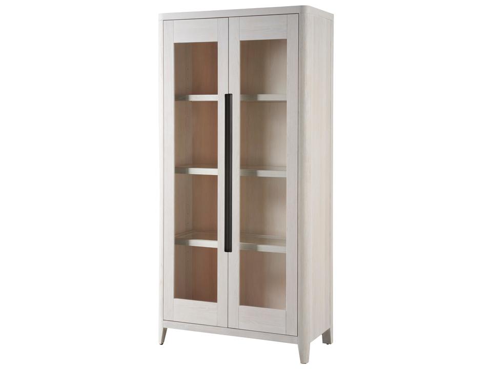 Zella Modern Display Cabinet in White Oak with LED Lighting