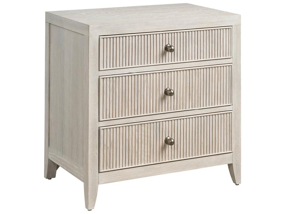 Carmen 3-Drawer Nightstand with USB and Outlets in White Oak