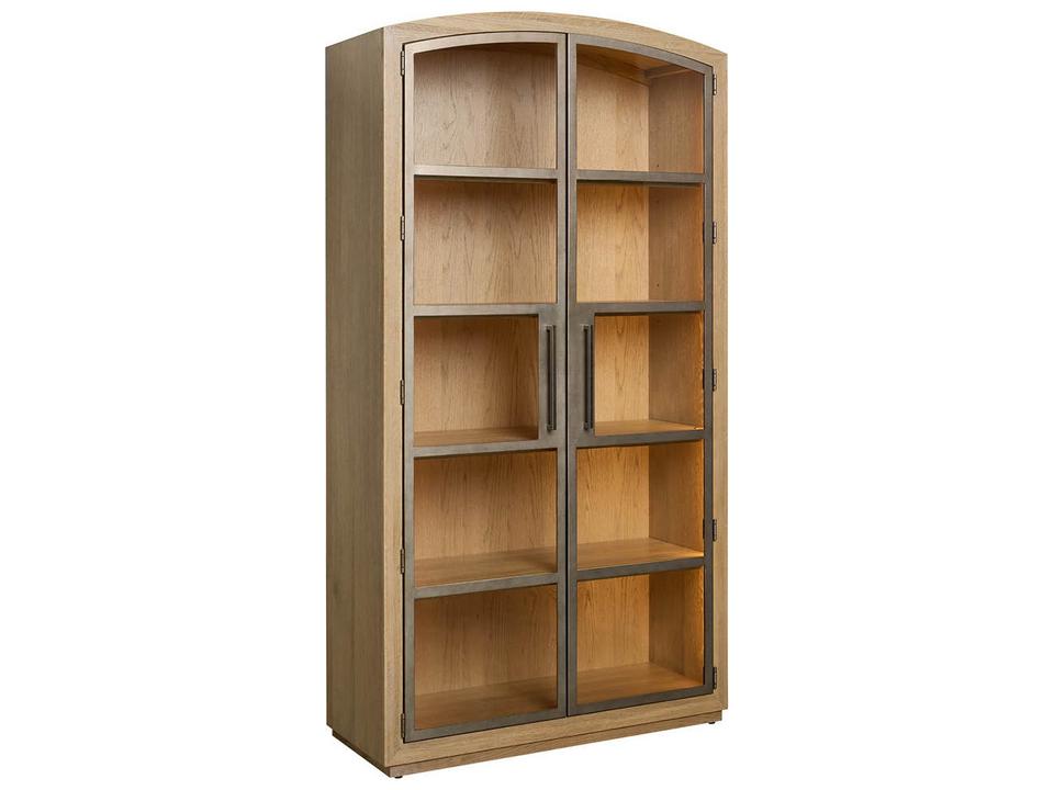 Avaline Scribe Display Cabinet in Skylar Finish with Metal Doors