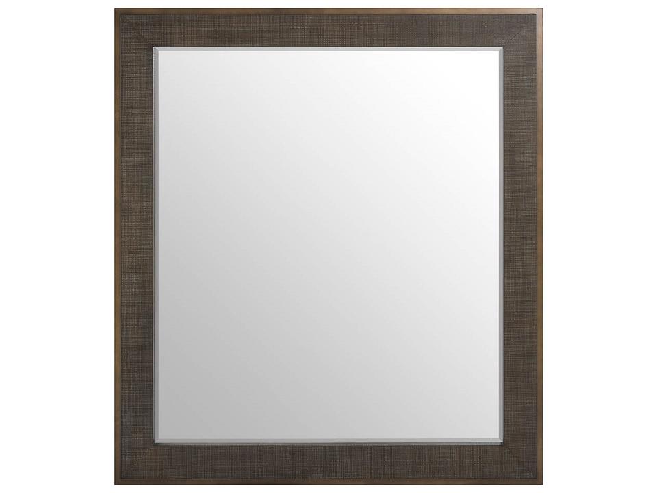 Montclair Wall Mirror with Embossed Cocoa Frame and Gold Accents
