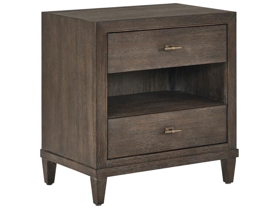 Montclair Cocoa 2-Drawer Nightstand with Electrical Outlets